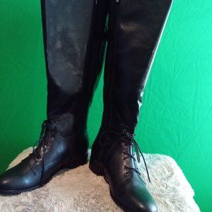 Avenue -Women's Gavin Lace Front Tall Boot-Black-11W